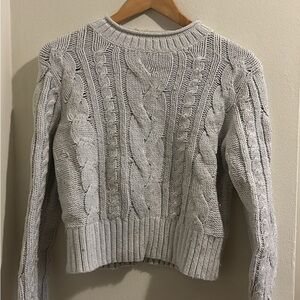Gray Cable Knit Sweater